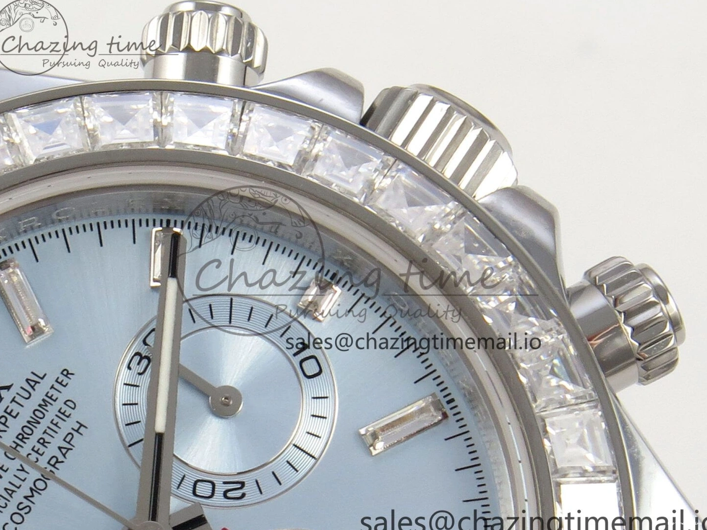 0227 Daytona 116576TBR 3CF 1:1 Best Edition diamonds Bezel Ice Blue Dial on SS Bracelet SH4130 V2(Mod Version) WaterResistant 140